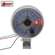 Dragon gauge 3.75 inch silver shell white backlight car tachometer double pointer 0-11000 RPM gauge Manually adjust the warning 2024 - buy cheap