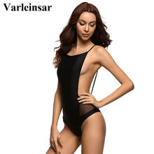 Maiô feminino de malha com costas baixas, roupa de banho para mulheres, monokini sem costas, v203