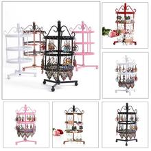 Multifunctional Jewelry Holder Earrings Ear Stud Necklace Jewelry Display Stand Metal Rotating High Quality Display Stand Holder 2024 - buy cheap