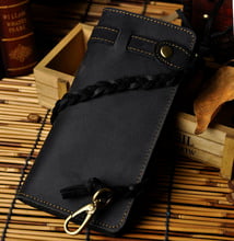 Cattle Male Casual Bifold Genuine leather Designer Card Coin Holder Fashion Organizer Checkbook Long Chain Wallet Purse 3377b 2024 - buy cheap