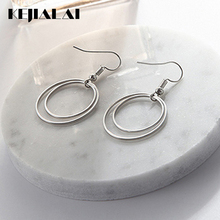 KEJIALAI Fashion Simple Earrings Personality Metal Double Circle Round Earrings LY-B8056 2024 - buy cheap