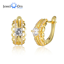 White Cubic Zirconia Gold Color Hoop Earring Fashion Party Jewelry Earrings For Women Gift For Her (Jewelora EA103140) 2024 - buy cheap