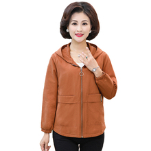 Short Trench Coat Women 2019 Spring Autumn Casual Top Middle aged Female Plus size 5XL Hooded Trench Coat Short Windbreaker H731 2024 - buy cheap