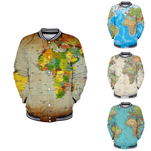 Primavera outono 3d jaqueta de beisebol casaco mapa do mundo moda hip hop moletom com capuz das mulheres dos homens manga longa 3d hoodies jaquetas topos 2024 - compre barato