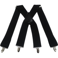 HUOBAO Vintage Black 5cm Wide Men's Suspenders X-Shape Trousers  Man Braces Strap Men Braces 4 Clip Elastic Male Suspenders 2024 - buy cheap
