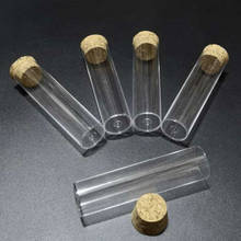 20pcs/lot 25x95m Flat bottom Plastic Test Tube with cork stoppers for kinds of Laboratory glassware 2024 - buy cheap