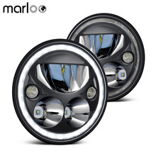 Pair Vortex 7" Round LED Headlight For Jeep Wrangler JK White Halo DOT Emarked Hi Low Beam 2024 - buy cheap