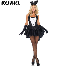 Chica conejito conejo disfraces de mujer Cosplay Sexy Halloween adulto Animal juego de rol disfraz vestido Clubwear vestido de fiesta conjunto 2024 - compra barato