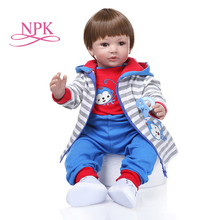 60CM  reborn toddler boy doll with wig hair com corpo de soft silicone menina Christmas Gift doll bed time plamate 2024 - buy cheap