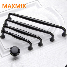 MAXMIX-manija de puerta de cocina alacena, tirador de perilla de armario de zapatos de cajón, color negro antiguo, 96mm, 128mm, 160mm, 192mm, simpl 2024 - compra barato
