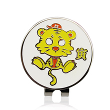 1.18" Cute Tiger Golf Ball Mark w Magnetic Golf Hat Clip Red Cap Yellow Tiger Baby 30mm Golf Marker Training Aids 2024 - buy cheap
