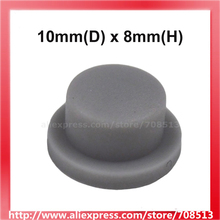 Tampas traseiras de silicone de 10mm (d) x 8mm (h)-cinza (10 peças)