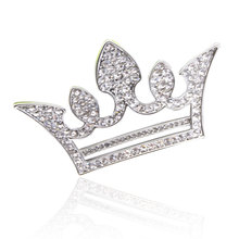 Broche de corona de imitación real para mujer, Broches de cristal, pines huecos para solapa de strass, joyería nupcial, novedad 2024 - compra barato