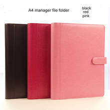 free shipping PU leather hasp business manager bag file folder a4 document holder organizer portfolio with calculator 541A 2024 - buy cheap