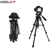 KINGJOY Officia VT-850 Luz Kits Câmera de Vídeo Tripé Tripé Profesional Liga Com Rocker Braço Flexível Titular Portátil 2024 - compre barato