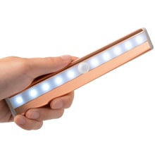 JXSFLYE светодиодная подсветка под шкаф PIR датчик движения лампа 10 светодиодов освещение для шкафа шкаф кухонный ночник (золото) 2024 - купить недорого