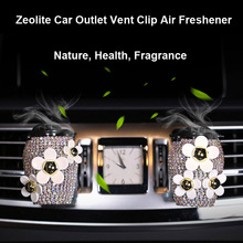 Кристаллический Алмазный цветок на выходе автомобиля, освежитель воздуха, освежитель воздуха, автомобильный парфюм, цеолит, аромат, авто Декор для девочек 2024 - купить недорого