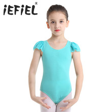 iEFiEL Kids Children Girls Ruffled Sleeves Ballet Dance Gymnastics Leotard Tutu Dresses Child Stage Performance Leotard Jumpsuit 2024 - buy cheap
