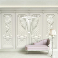 Papel tapiz Mural personalizado 3D estereoscópico en relieve, elefante de estilo europeo, sala de estar, dormitorio, fondo, arte de pared, foto, papel de pared 2024 - compra barato