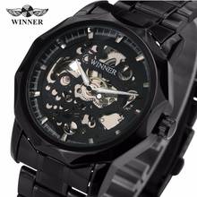 WINNER Men's Auto Mechanical Wristwatch Stainless-steel Strap Skeleton Dial Top Luxury Brand Design Watch Lover's Gift + BOX 2024 - buy cheap