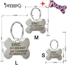 Free engraving Pet cat Dog collar text on front and back sides stainless steel pet id tag identification tag pets dog name tags 2024 - buy cheap