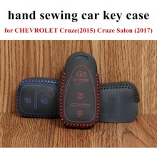 Only Red fit for CHEVROLET Cruze(2015) Cruze Salon (2017) Car key case hand sewing real leather key packet car key cover 2024 - buy cheap