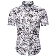 YOUYEDIAN Hawaiian Men shirt Short Sleeve Printed Turn-down Collar shirt Tops Loose Casual Botton printing camisa masculina 2024 - buy cheap