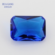 Gemas de cristal de Color azul para joyería, cuentas de cristal sintéticas sueltas de corte octancular, tamaño 3x5 ~ 13x18mm, Envío Gratis, 113 # 2024 - compra barato