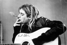 Poster 27x40cm poster de tecido de pano cartaz de impressão de música para casa decoração kurt cobain (fumar) 2024 - compre barato