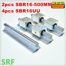 New 2pcs 16mm diameter  linear rail SBR16 L500mm round linear guide support rail  + 4pcs SBR16UU Linear Motion Bearing Blocks 2024 - buy cheap