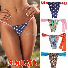 Bikini bandage con flores para mujer, traje de baño sexy con tanga, bikini brasileño, parte inferior, bañador 2024 - compra barato