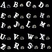 Булавка iGame с буквами серебряного цвета, модный дизайн с английским символом, 26 букв, медный материал, Мужская булавка для костюма 2024 - купить недорого