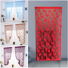Tulle Curtains Butterfly 3d Printed Kitchen Decorations Window Treatments Living Room Divider Sheer Voile Curtain Modern Valance 2024 - buy cheap