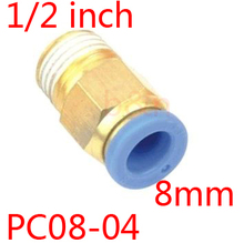 PC08-04 Pneumatic air straight fitting 8mm thread 1/2'' One touch hose connector,3pcs/lot 2024 - buy cheap