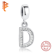 Authentic 925 Sterling Silver Letter "D" Alphabet Charm fit  Original BW Bracelet Necklace for Women DIY Jewelry 2024 - buy cheap