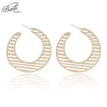 Badu Hollowing Striped Stud Earring Big Geometric Punk Statement Earrings Fashion Jewelry 2018 Halloween Party Dropshipping 2024 - buy cheap