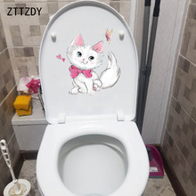 ZTTZDY 22,1*23,3 см милый маленький кот домашний Декор детские комнаты Настенные наклейки стикер для ванной, туалета T2-0018 2024 - купить недорого