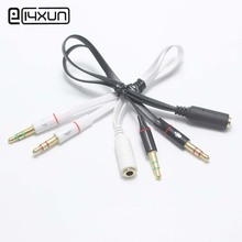 1pcs 3.5mm 3 Pole Male plug to Female jack 3.5 Audio Connector 2 in 1 Stereo Headset Dual Track Headphone 2024 - buy cheap