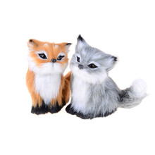 Boneca de raposa de decoração caseira, brinquedo de simulação de raposa, polietileno e pelúcias, agachamento de raposa, 1 peça 2024 - compre barato