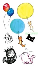 Waterproof Temporary Tattoo mermaid cat dog squirrel cup balloon  tatto stickers flash tatoo fake tattoos for girl kids child 2024 - buy cheap