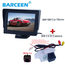 Monitor de pantalla lcd de 4,3 pulgadas para coche, accesorio de plástico para varios tipos de coches, matrial + cámara de visión trasera hd ccd, adaptable para Mitsubishi Lancer 2024 - compra barato