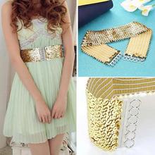 New Fashion Waistband Belt Punk Women Sparkling Stretch Sequins Wide Waist Strap Waistband Belt Accessory 2024 - buy cheap