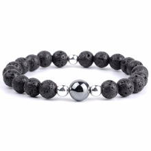 Женский классический браслет Pulseira Masculina Bijoux Bileklik, простой классический браслет из натуральной лавы, 2019 2024 - купить недорого