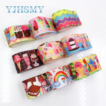 YJHSMY I-19411-953,10yards 38mm Cartoon Ice cream Thermal transfer Printed grosgrain Ribbons,bow cap DIY accessories decorations 2024 - buy cheap