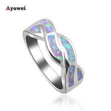 New style Hot sell online Attactive Light Purple fire Opal Silver Stamped Rings fashion jewelry USA size #6#6.5#7#7.5#8#9 OR681A 2024 - buy cheap