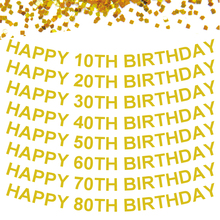 1 Juego de pancarta de cumpleaños dorada brillante, decoración de fondo para fiesta de cumpleaños, 10/20/30/40/50/60/70, HL015 2024 - compra barato