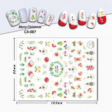 Wyuen 3D Nail Art Christmas Nail Stickers Christmas Hat Cake Manicure Snowman Slider Nail Design Tips Decorations Decals CA-087 2024 - buy cheap