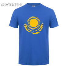 Omnitee New Kazakhstan T Shirt Men Casual Cotton Summer Short Sleeve Funny Kazakhstan flags T-shirt Mans Tshirt OZ-014 2024 - buy cheap
