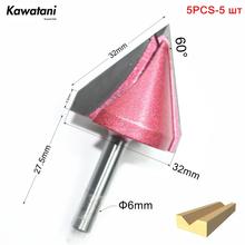 6mm*60degree*32mm-5pcs,CNC 3D V bit,CNC machine tool,PVC,MDF,Acrylic,solid Carbide end mill,woodworking insert router bit,wood 2024 - buy cheap