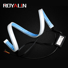 ROYALIN 60cm Car Slim Flexible Daytime Running Lights 12V Turn Signal DRL Running Light Yellow Flowing Headlight LED Strip Light 2024 - buy cheap